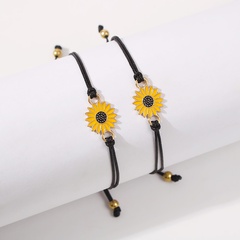 Ensemble de bracelets de fleurs de soleil créatif pour couple d'amitié