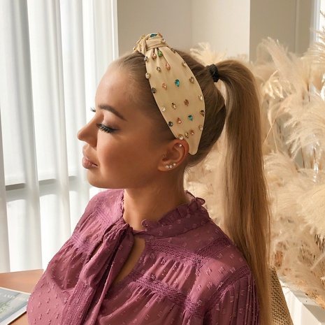 fashion fabric wide-sided color rhinestone headband's discount tags