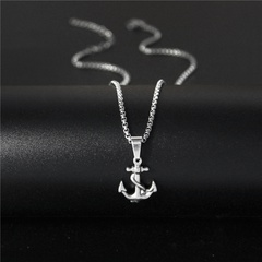European and American Pirate Anchor Cross Pendant Titanium Steel Domineering Trendy Necklace