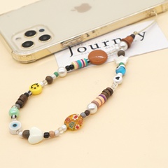 bohemian glass flower beads wooden beads beaded five-pointed star shell beads pendant wrist phone chain