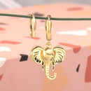 Goldener Elefantenkopf Asymmetrischer Tierkopf Ohrstecker Neue Retro Kreative Ohrringepicture9