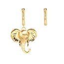 Goldener Elefantenkopf Asymmetrischer Tierkopf Ohrstecker Neue Retro Kreative Ohrringepicture13