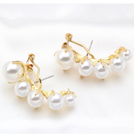 nuevos pendientes geométricos elegantes retro de perlas's discount tags