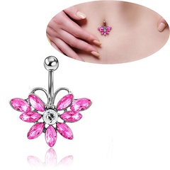 Sexy piercing fashion accessories belly button nail crystal butterfly belly button button