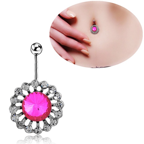 piercing jewelry round diamond-studded belly button ring belly button button wholesale  NHLLU532396's discount tags