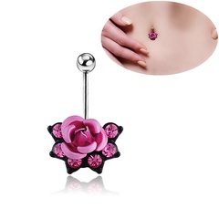 Version coréenne de bijoux piercing ongle ombilical anneau ombilical rétro fleur en gros