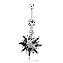 retro sun moon belly button ring belly button nail belly button buckle accessories
