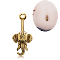 Retro Elephant Umbilical Ring Umbilical Nail Piercing Jewelry Fashion