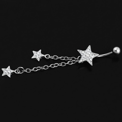 Version coréenne longue étoile à cinq branches nombril nombril ongle nombril