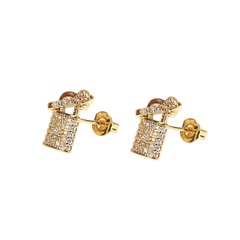 new zircon key lock earrings creative new trendy earrings wholesale