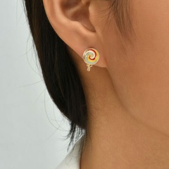 geometric earrings exquisite sweet creative rainbow donut earrings jewelry