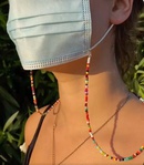 fashion color rice bead mask glasses dualuse lanyard gold antilost earphone mask chainpicture8