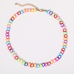 Fashion heart-shaped star-shaped elastic beaded geometric necklace