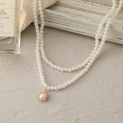 Kreative nette Art- und Weisedame-Schmucksache-Halsketten-Perlen-Doppelt-Anhänger-Halskette
