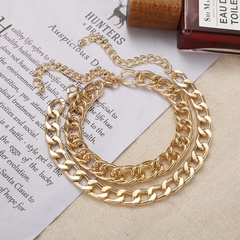 personality thick chain anklet fashion simple gold double layer exaggerated bracelet
