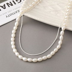 Creative Personality Pearl Necklace Retro Double-layer Pearl Alloy Necklace