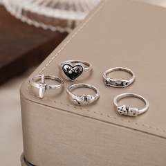 creative Alloy Personality Retro Snake Love Ring 6 Piece Set Dice Ring