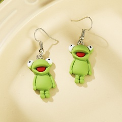 European and American frog earrings creative cute green frog earrings wholesale
