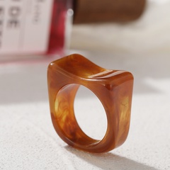 Retro-Mode Süßigkeiten Farbe Schmetterling Harz Ring Quadrat Acrylring