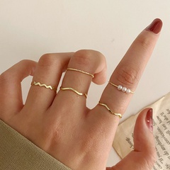 golden creative ins wind index knuckle ring tail ring five-piece set