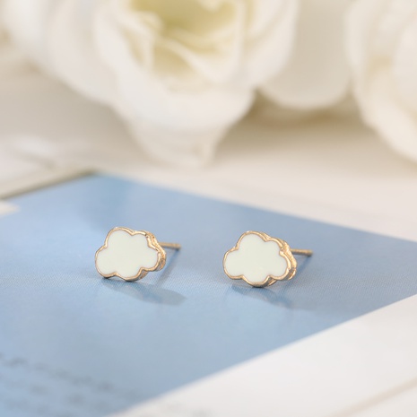 white cloud necklace earrings set creative cartoon cute cloud jewelry set's discount tags