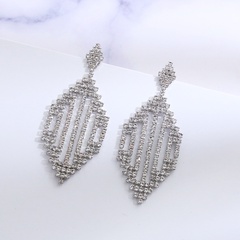zircon square hollow retro crystal earrings European and American personality fashion