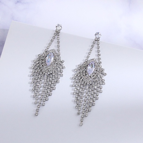 retro fashion light luxury earrings zircon-shaped zircon inlaid earrings's discount tags