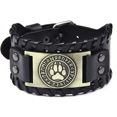 woven pu leather bracelet punk style polar bear animal shape bracelet