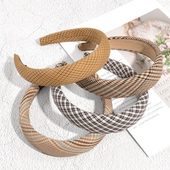 new autumn and winter plaid headband retro houndstooth fabric hair accessories