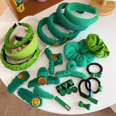 new winter green hair accessories wholesale plush hair ring
