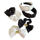 rhombus hairband black white bow fabric hair scrunchies hair accessoriespicture10