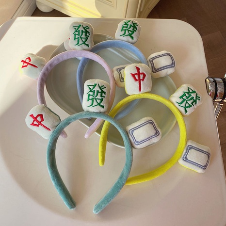 süßes Mahjong-Stirnband Plüschstirnband 2021 neue lustige Kopfbedeckungen Großhandel's discount tags