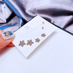 fashion earrings set simple zircon micro-inlaid starfish cross-border earrings