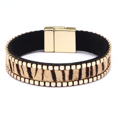 European and American leather horsehair magnet buckle bracelet