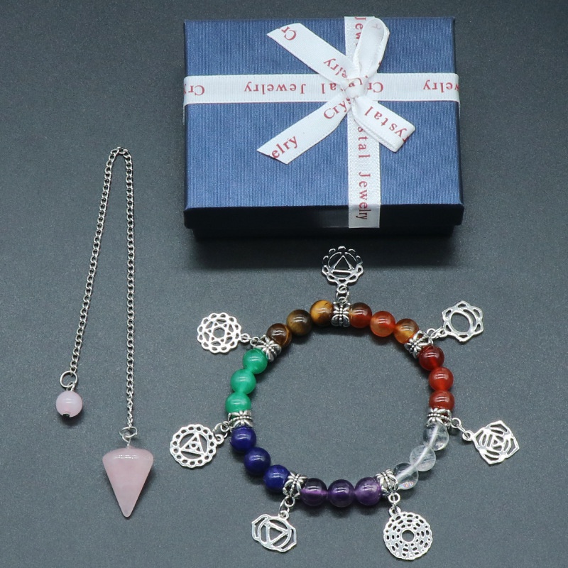 Bracelet en cristal color en cristal rose pendentif cne hexagonal en gros bijoux