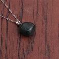 Fashion simple powder crystal green Aventurine black stone pendant necklacepicture35