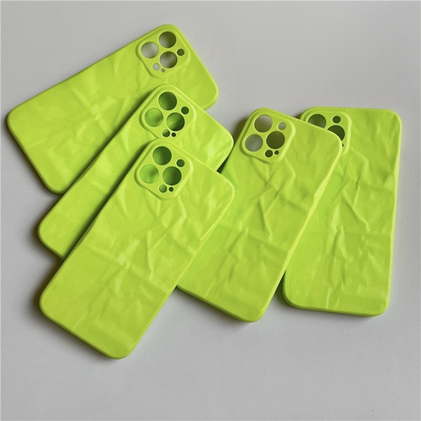 Fluorescent jelly green wrinkle iPhone mobile phone case's discount tags