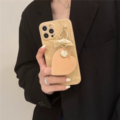 fold milk tea color iPhone mobile phone case