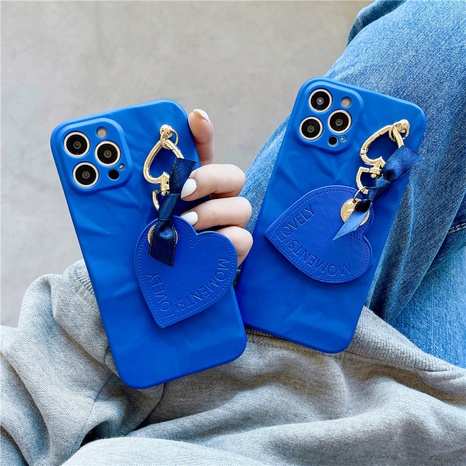 plie la coque de téléphone pour iPhone avec ornements coeur bleu Klein's discount tags