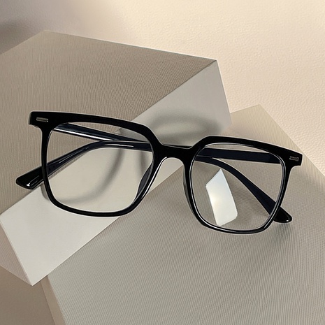blaues Quadrat mit großem Rahmen Nieten Retro-Trend passende flache Spiegelbrille's discount tags
