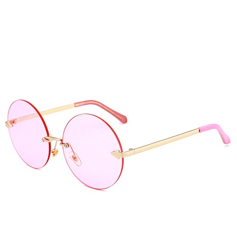 New frameless sunglasses arrow large size round women's sunglasses wholesale's discount tags