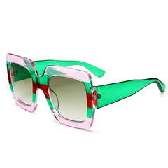 fashion Translucent color striped square sunglasses European and American sunglasses