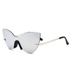 new butterfly-shaped lens frameless sunglasses fashion lens wholesale