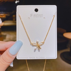 [Real Gold Plating] Little Daisy Necklace Bracelet Internet Celebrity 2020 New Style Collarbone Necklace Ins Women's Cold Ornament