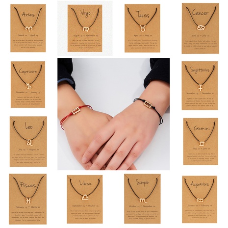 new twelve constellation red black rope bracelet wholesale's discount tags