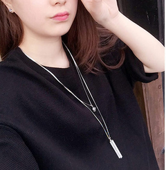 Koreanische Mode vertikale Doppelschicht lange Halskette Pulloverkette