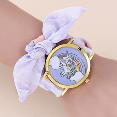 jolie montre à quartz décorée d'art en ruban