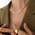 European and American freshwater pearl clavicle titanium steel material plated 18K necklacepicture12