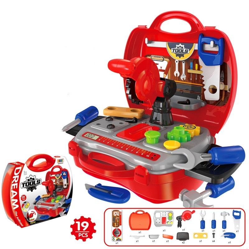Rollenspiel WerkzeugTrageboxSet Spielhaus Lernspielzeug fr Kinder