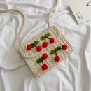 Bolso de playa de cereza de nueva moda bolso de mensajero tejido de pajapicture9